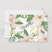 Roze Lily Floral Baby shower Book Kaart (Achterkant)