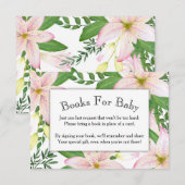 Roze Lily Floral Baby shower Book Kaart (Voorkant / Achterkant)