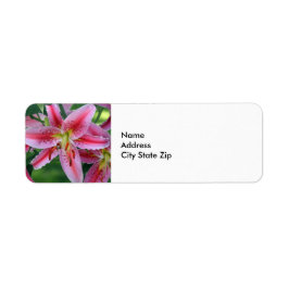  Roze Lily Floral Foto Etiket