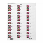  Roze Lily Floral Foto Etiket (Full Sheet)