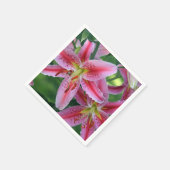  Roze Lily Floral Foto Servet (Hoek)