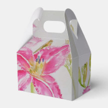  Roze Lily Floral Wedding Cake Favor Box