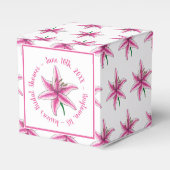 Roze Lily Flower Bridal Baby shower Floral Garden Bedankdoosjes (Voorkant Zijde)