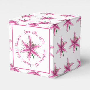 Roze Lily Flower Bridal Baby shower Floral Garden Bedankdoosjes