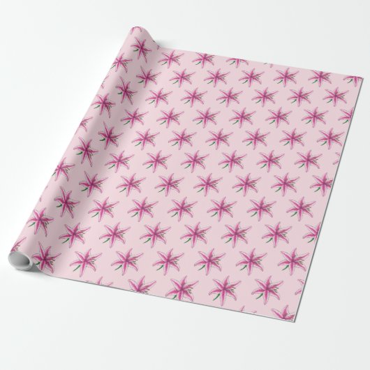Roze Lily Flower Floral Garden Party Spring Lilies Cadeaupapier (Uitgerold)