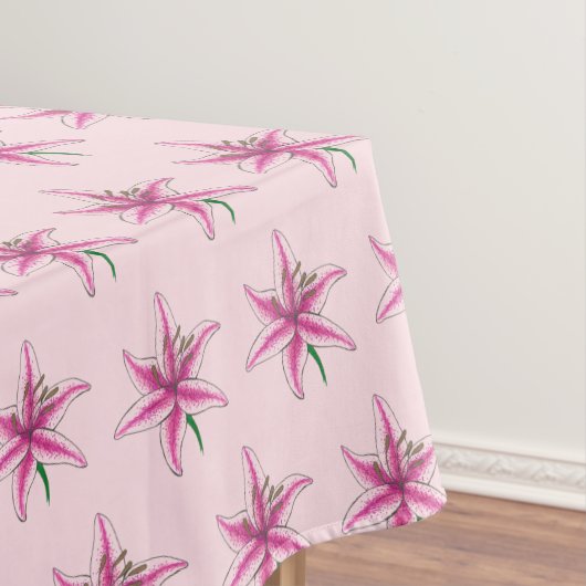 Roze Lily Flower Floral Garden Party Spring Lilies Tafelkleed (Voorbeeld)
