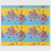 Roze Lily Flower Floral Lilies Waterverf Cadeaupapier (Vlak)