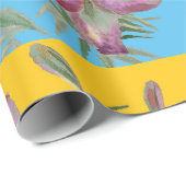 Roze Lily Flower Floral Lilies Waterverf Cadeaupapier (Rol Hoek)