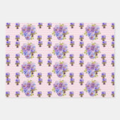  Roze Lily Flower Floral Lilies Waterverf Inpakpapier Vel (Voorkant 2)