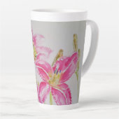 Roze Lily Flower Floral Lilium Waterverf Art Mok (Rechterhoek)
