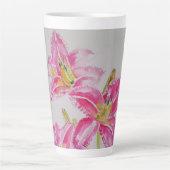 Roze Lily Flower Floral Lilium Waterverf Art Mok (Voorkant)
