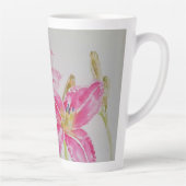 Roze Lily Flower Floral Lilium Waterverf Art Mok (Rechts)