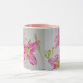 Roze Lily Flower Floral Lilium Waterverf Art Mok (Midden)
