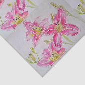  roze Lily Flower Floral Pattern Waterverf Tissuepapier (Detail)