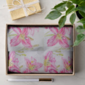 roze Lily Flower Floral Pattern Waterverf Tissuepapier (Geschenk)