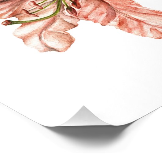 Roze Lily Flower Foto Afdruk (Hoek)