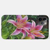 Roze Lily Flower Garden Art Phone Case (Achterkant (horizontaal))