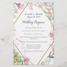 Roze Lily Flower Geometric Waterverf Wedding