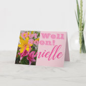 Roze Lily Flower krijgt snel weer naam Kaart (Voorkant)