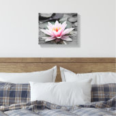 Roze Lily Flower met zwarte achtergrond Canvas Afdruk (Insitu (Slaapkamer))