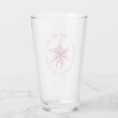 Roze Lily Flower Vrijgezellenfeest Wedding Favor Glas (Achterkant)