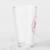 Roze Lily Flower Vrijgezellenfeest Wedding Favor Glas (Rechts)