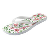 Roze Lily Flowers -  Floral Lilies Teenslippers (Schuin)