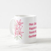 Roze Lily Flowers Koffiemok (Voorkant links)