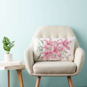 Roze Lily Flowers Kussen