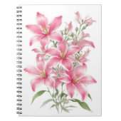Roze Lily Flowers Notitieboek (Voorkant)