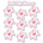 Roze Lily Flowers Shape Natuur Sticker (Voorkant)