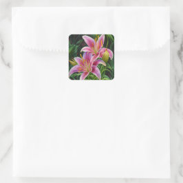  Roze Lily Flowers Stickers
