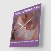 Roze Lily Impressions Vierkante Klok (Hoek)