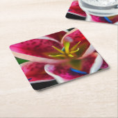 Roze Lily Kartonnen Onderzetters (Schuin)