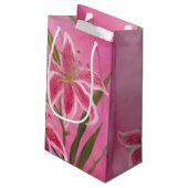 Roze Lily Klein Cadeauzakje (Achterkant Gekanteld)