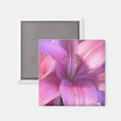 Roze Lily Koelkastmagneet Magneet (Voorkant / Achterkant)