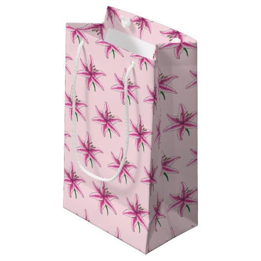 Roze Lily Lilies Blossom Flower Garden Spring Klein Cadeauzakje (Voorkant Gekanteld)