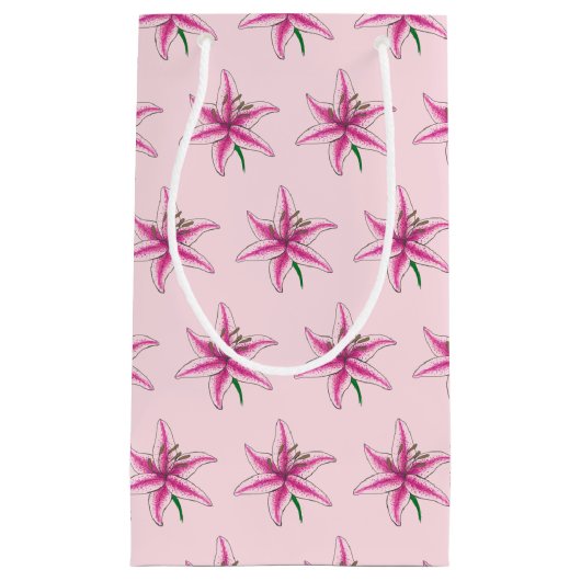Roze Lily Lilies Blossom Flower Garden Spring Klein Cadeauzakje (Voorkant)