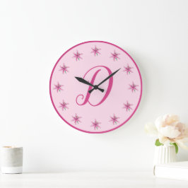 Roze Lily Lilies Spring Flowers Floral Initiaal Grote Klok