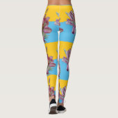 Roze Lily Lillies Floral Flower Waterverf Leggings (Achterkant)