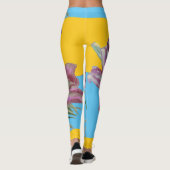 Roze Lily Lillies Floral Flower Waterverf Leggings (Achterkant)