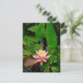 Roze lily lotus waterlib briefkaart (Staand voorkant)