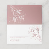 Roze Lily Outline Wedding Gevouwen Plaatskaartje (Buitenkant ongevouwen)