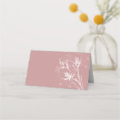 Roze Lily Outline Wedding Gevouwen Plaatskaartje (Achterkant)