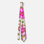Roze Lily Pattern Stropdas (Achterkant)