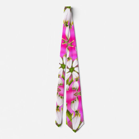 Roze Lily Pattern Stropdas (Achterkant)