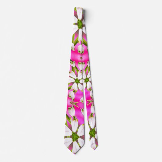 Roze Lily Pattern Stropdas (Voorkant)