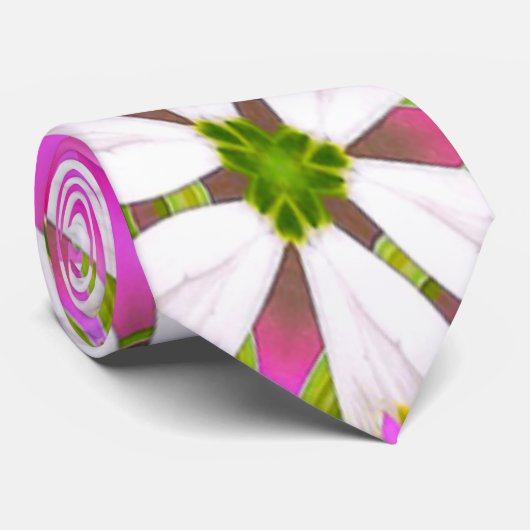 Roze Lily Pattern Stropdas (Opgerold)