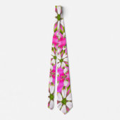 Roze Lily Pattern Stropdas (Achterkant)