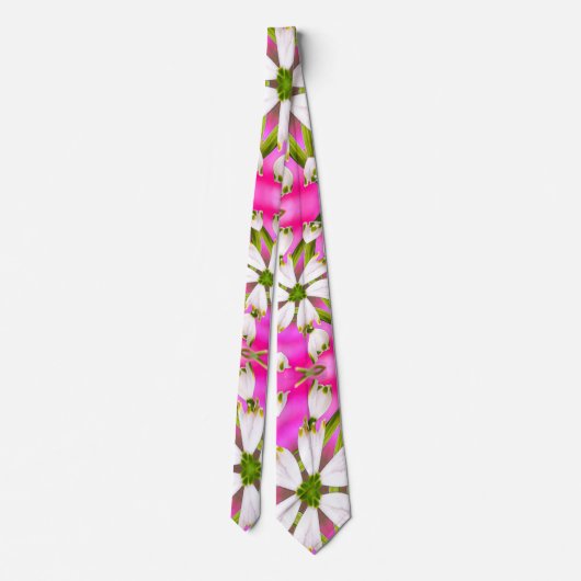 Roze Lily Pattern Stropdas (Achterkant)